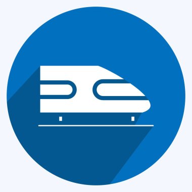 Simge Demiryolu Taşımacılığı. Eğitim sembolü için uygun. Uzun gölge tarzı. Basit dizayn edilebilir. tasarım şablonu. Basit resimleme