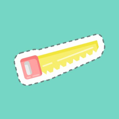 Çıkartma çizgisi ahşap işçiliğini kesti. Eğitim sembolü için uygun. Basit dizayn edilebilir. tasarım şablonu. Basit resimleme