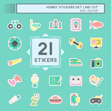 Çıkartma çizgisi, set hobisi. Eğitim sembolü için uygun. Basit dizayn edilebilir. tasarım şablonu. Basit resimleme