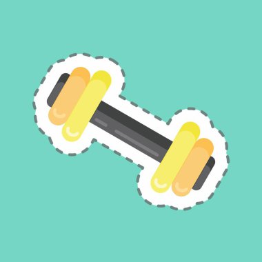 Çıkartma çizgisi Gym 'i kesti. Eğitim sembolü için uygun. Basit dizayn edilebilir. tasarım şablonu. Basit resimleme