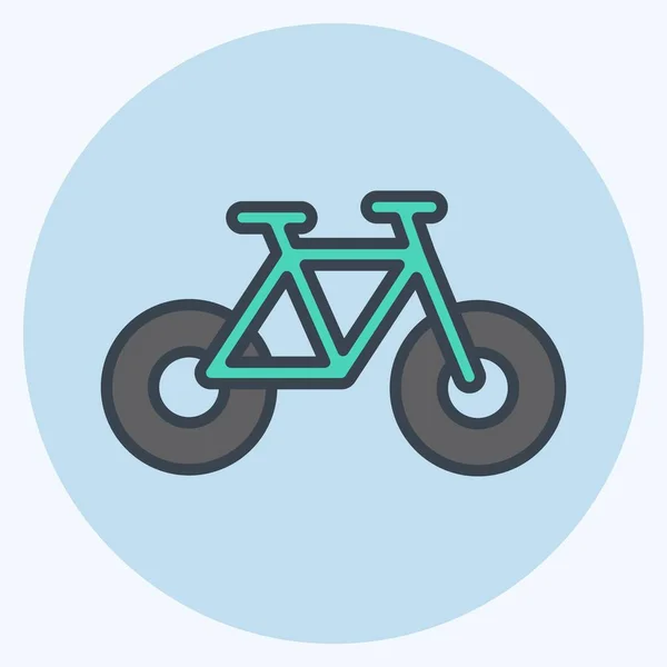 Icono Ciclismo Adecuado Para Símbolo Educación Estilo Mate Color Diseño — Archivo Imágenes Vectoriales