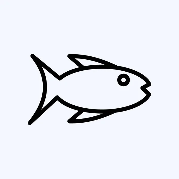 Icono Pesca Adecuado Para Símbolo Educación Estilo Línea Diseño Simple — Vector de stock