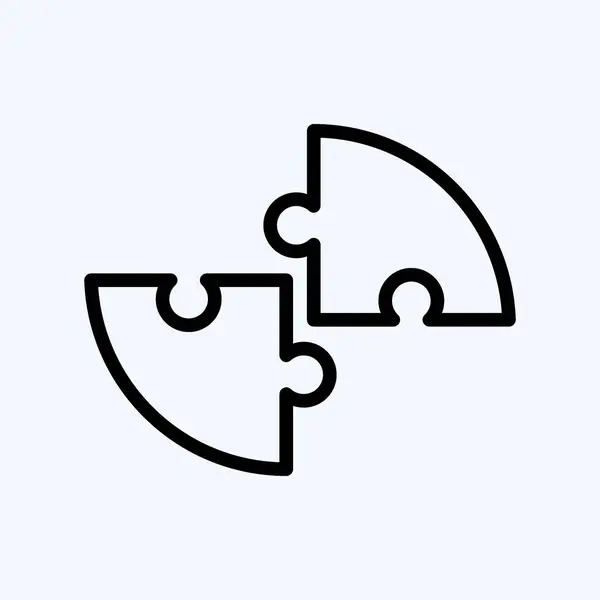 Icon Puzzle Suitable Education Symbol Line Style Simple Design Editable — Stok Vektör