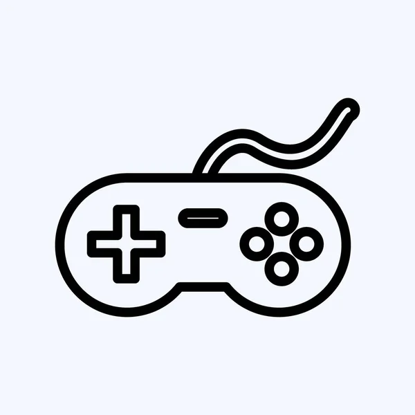 Εικονίδιο Video Game Κατάλληλο Για Εκπαιδευτικό Σύμβολο Στυλ Γραμμής Απλό — Διανυσματικό Αρχείο