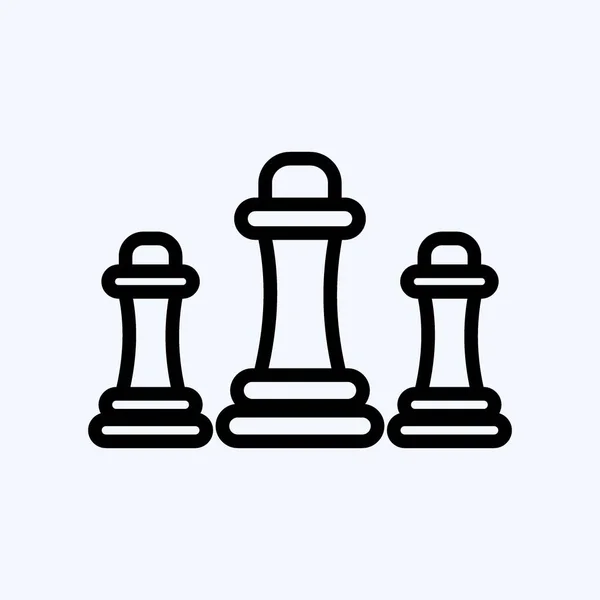 Иконные Шахматы Подходит Символа Образования Стиль Линии Простой Дизайн Редактируемый — стоковый вектор