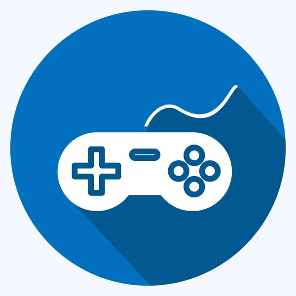 Icon Video Game Suitable Education Symbol Long Shadow Style Simple — Image vectorielle