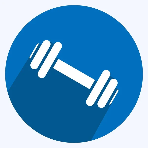 Icon Gym Suitable Education Symbol Long Shadow Style Simple Design — 스톡 벡터