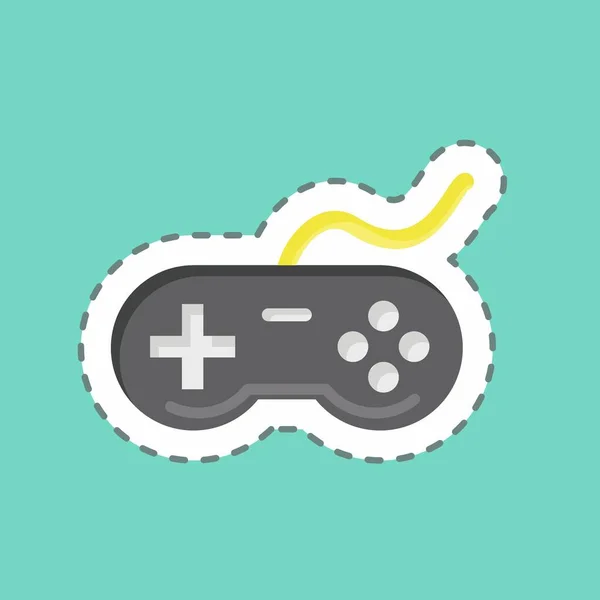 Sticker Line Cut Video Game Suitable Education Symbol Simple Design — Stockvektor