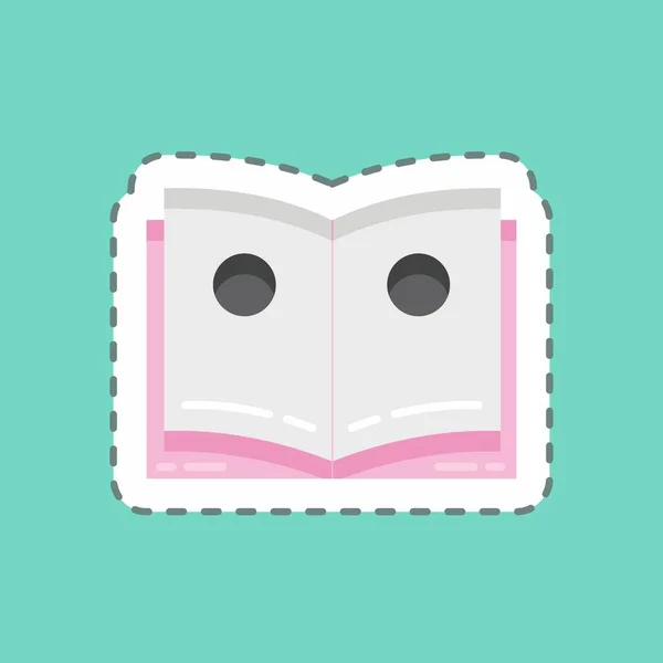 Sticker Line Cut Reading Suitable Education Symbol Simple Design Editable — Stockvektor