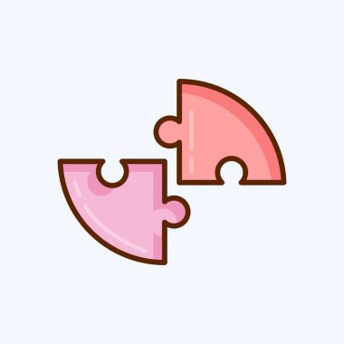 Simge Bulmacası. Eğitim sembolü için uygun. Düz stil. Basit dizayn edilebilir. tasarım şablonu. Basit resimleme