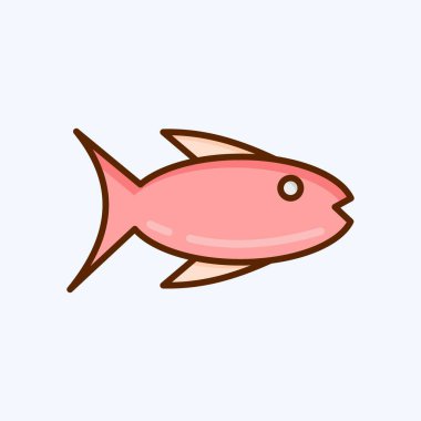 Simge balıkçılığı. Eğitim sembolü için uygun. Düz stil. Basit dizayn edilebilir. tasarım şablonu. Basit resimleme