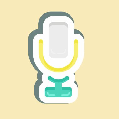 Etiket Şarkı Söylüyor. Eğitim sembolü için uygun. Basit dizayn edilebilir. tasarım şablonu. Basit resimleme