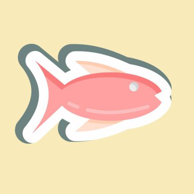 Etiket Balıkçılığı. Eğitim sembolü için uygun. Basit dizayn edilebilir. tasarım şablonu. Basit resimleme