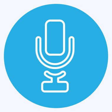 Simge Şarkıcılığı. Eğitim sembolü için uygun. Mavi gözlü. Basit dizayn edilebilir. tasarım şablonu. Basit resimleme