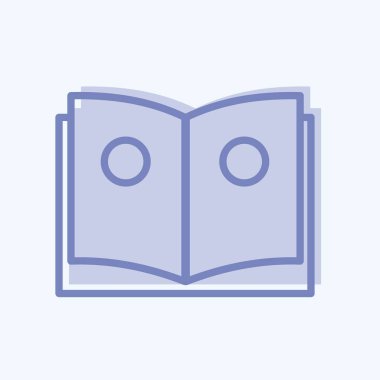 Simge okuma. Eğitim sembolü için uygun. İki ton stili. Basit dizayn edilebilir. tasarım şablonu. Basit resimleme