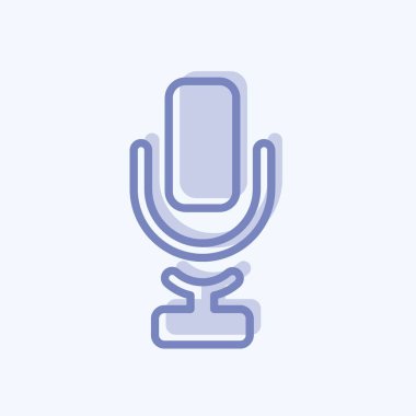 Simge Şarkıcılığı. Eğitim sembolü için uygun. İki ton stili. Basit dizayn edilebilir. tasarım şablonu. Basit resimleme