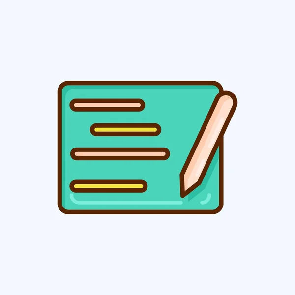 Icon Writing Suitable Education Symbol Flat Style Simple Design Editable — Stockový vektor