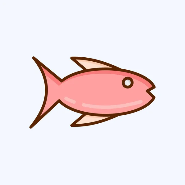 Icon Fishing Suitable Education Symbol Flat Style Simple Design Editable — Stockvektor