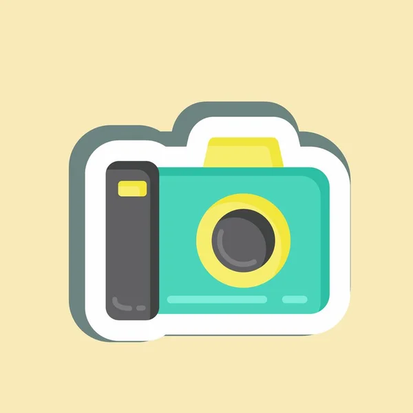 Sticker Photography Suitable Education Symbol Simple Design Editable Design Template — Stockvektor