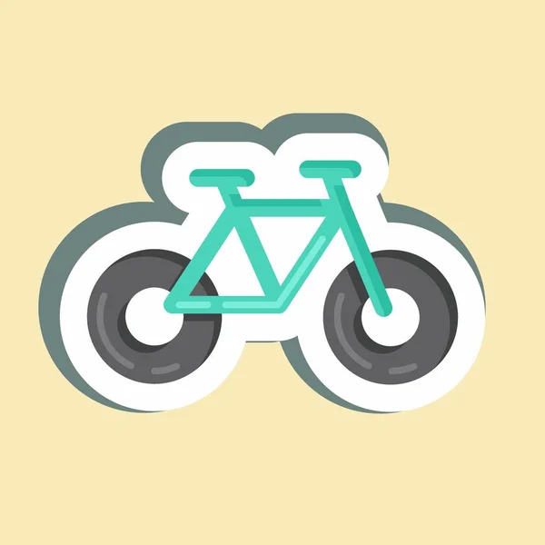 Sticker Cycling Suitable Education Symbol Simple Design Editable Design Template — 스톡 벡터