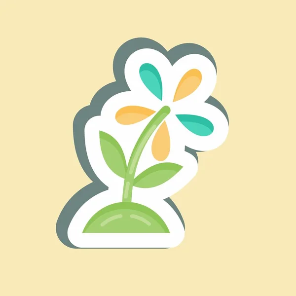 Sticker Tuinieren Geschikt Voor Onderwijs Symbool Eenvoudig Ontwerp Bewerkbaar Ontwerp — Stockvector