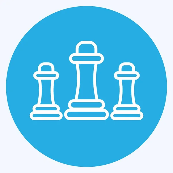 Icon Chess Suitable Education Symbol Blue Eyes Style Simple Design — Stok Vektör