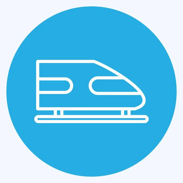 Icon Rail Transport Suitable Education Symbol Blue Eyes Style Simple — Stockvektor