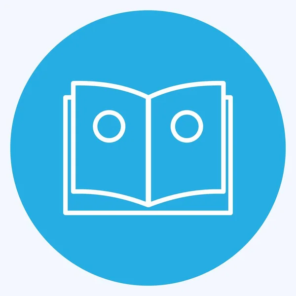 Icon Reading Suitable Education Symbol Blue Eyes Style Simple Design — Vetor de Stock