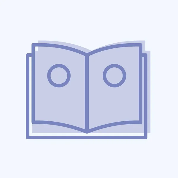 Čtení Ikon Vhodný Pro Symbol Vzdělání Dvoubarevný Styl Jednoduchý Design — Stockový vektor
