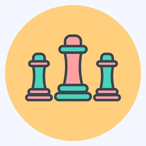 Icon Chess Suitable Education Symbol Color Mate Style Simple Design — Stok Vektör