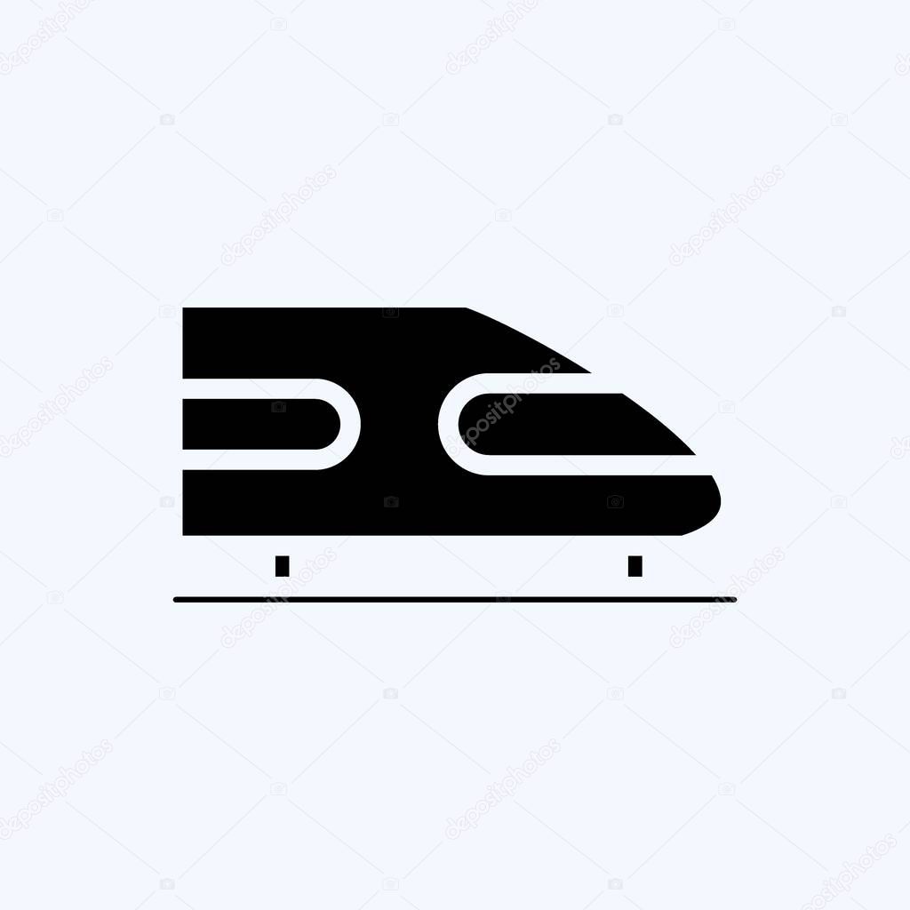 Icon Rail Transport. suitable for education symbol. glyph style. simple design editable. design template vector. simple illustration