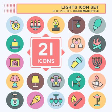 Simge Ayarlı Işıklar. Ev sembolü için uygun. renk arkadaşı stili. Basit dizayn edilebilir. tasarım şablonu. Basit resimleme