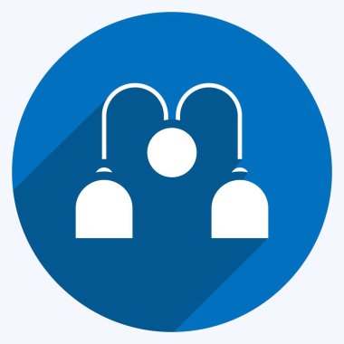 Duvar Lambaları. Ev sembolü için uygun. Uzun gölge tarzı. Basit dizayn edilebilir. tasarım şablonu. Basit resimleme