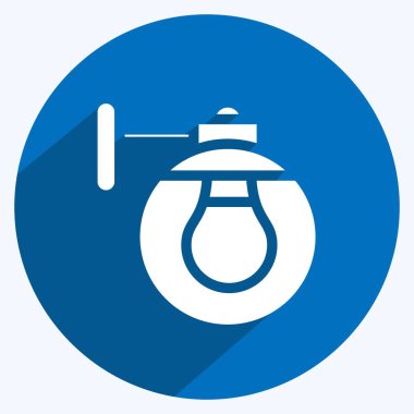 Icon Wall Sconce. Ev sembolü için uygun. Uzun gölge tarzı. Basit dizayn edilebilir. tasarım şablonu. Basit resimleme