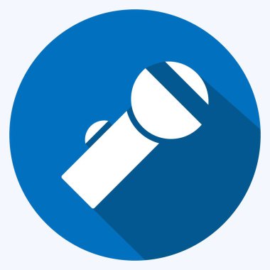 İkon Cep Feneri. Ev sembolü için uygun. Uzun gölge tarzı. Basit dizayn edilebilir. tasarım şablonu. Basit resimleme