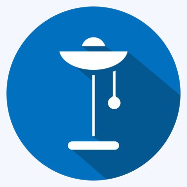 Simge Lambası. Ev sembolü için uygun. Uzun gölge tarzı. Basit dizayn edilebilir. tasarım şablonu. Basit resimleme