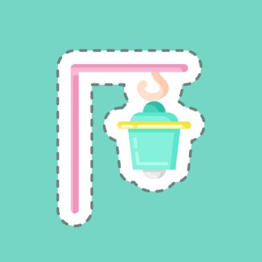 Çıkartma hattı sokak lambasını kesti. Ev sembolü için uygun. Basit dizayn edilebilir. tasarım şablonu. Basit resimleme