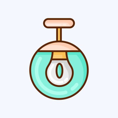 Simge Kolye Işıkları. Ev sembolü için uygun. Düz stil. Basit dizayn edilebilir. tasarım şablonu. Basit resimleme