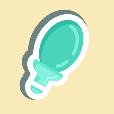 Sticker Spiral Ampul. Ev sembolü için uygun. Basit dizayn edilebilir. tasarım şablonu. Basit resimleme