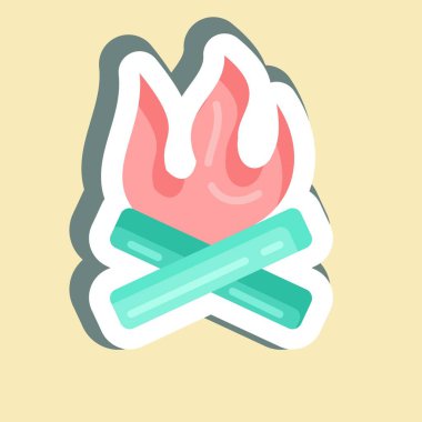 Etiket Şenlik Ateşi. Ev sembolü için uygun. Basit dizayn edilebilir. tasarım şablonu. Basit resimleme