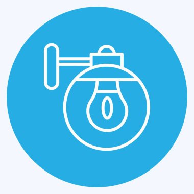 Icon Wall Sconce. Ev sembolü için uygun. Mavi gözlü. Basit dizayn edilebilir. tasarım şablonu. Basit resimleme