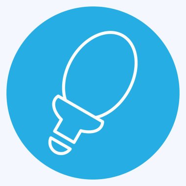 Icon Spiral Ampul. Ev sembolü için uygun. Mavi gözlü. Basit dizayn edilebilir. tasarım şablonu. Basit resimleme