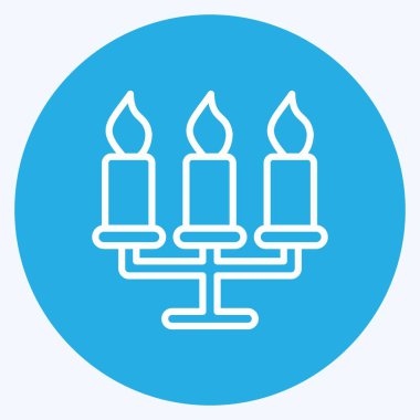Simge Candelabrum. Ev sembolü için uygun. Mavi gözlü. Basit dizayn edilebilir. tasarım şablonu. Basit resimleme