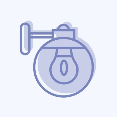 Icon Wall Sconce. Ev sembolü için uygun. İki ton stili. Basit dizayn edilebilir. tasarım şablonu. Basit resimleme