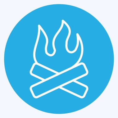 Icon Şenlik Ateşi. Ev sembolü için uygun. Mavi gözlü. Basit dizayn edilebilir. tasarım şablonu. Basit resimleme