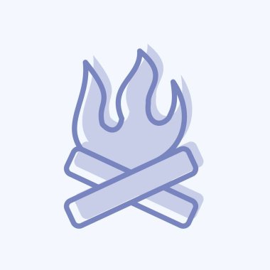 Icon Şenlik Ateşi. Ev sembolü için uygun. İki ton stili. Basit dizayn edilebilir. tasarım şablonu. Basit resimleme