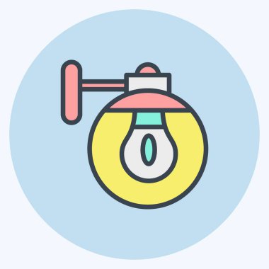 Icon Wall Sconce. Ev sembolü için uygun. renk arkadaşı stili. Basit dizayn edilebilir. tasarım şablonu. Basit resimleme