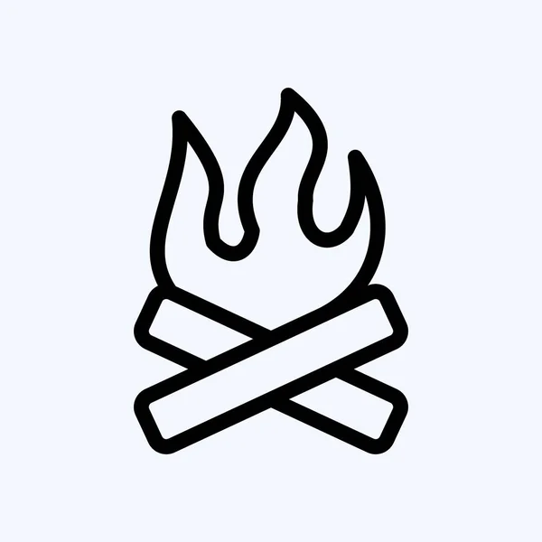 Icon Bonfire Suitable House Symbol Line Style Simple Design Editable —  Vetores de Stock