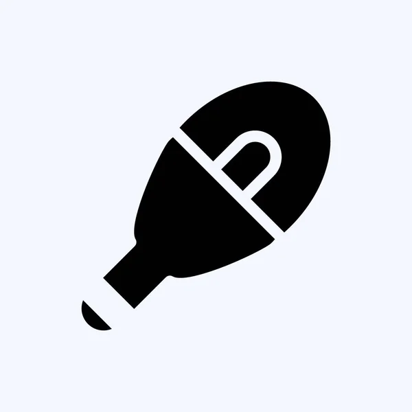 Icon Led Bulb Suitable House Symbol Glyph Style Simple Design — Stockový vektor