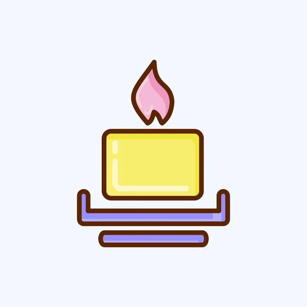 Icon Candle Suitable House Symbol Flat Style Simple Design Editable — ストックベクタ